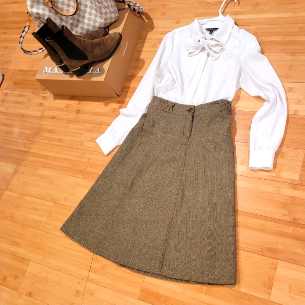 Vintage H&M brown pinstripe skirt size 6